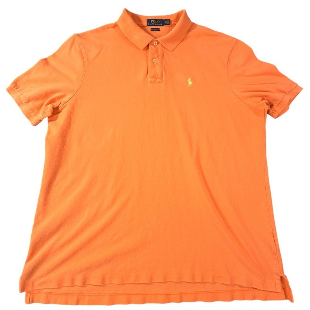Polo Ralph Lauren Classic Fit Polo Shirt Orange Lime Pony Short Sleeve Men's XL